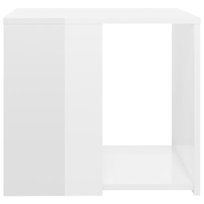 Berkfield Side Table High Gloss White 50x50x45 cm Engineered Wood