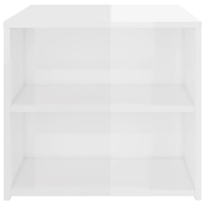 Berkfield Side Table High Gloss White 50x50x45 cm Engineered Wood