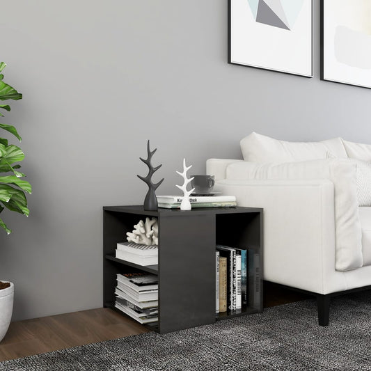 Berkfield Side Table High Gloss Grey 50x50x45 cm Engineered Wood