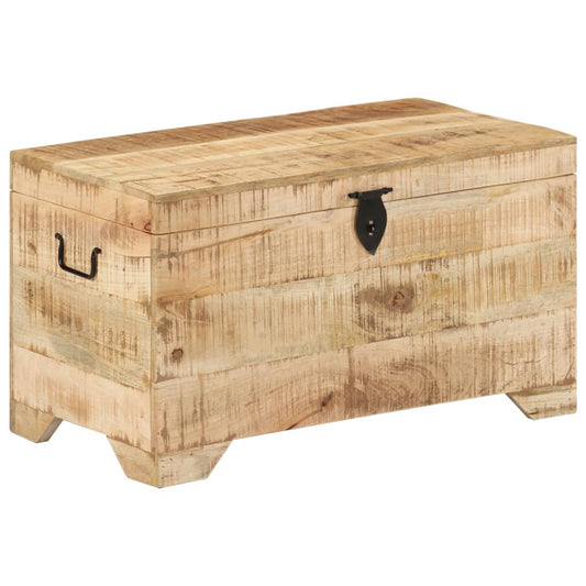 Berkfield Storage Chest Solid Rough Mango Wood