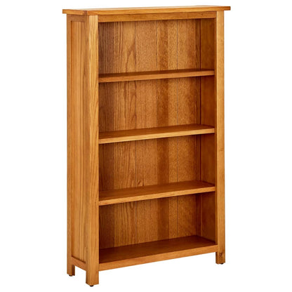 Berkfield 4-Tier Bookcase 70x22x110 cm Solid Oak Wood