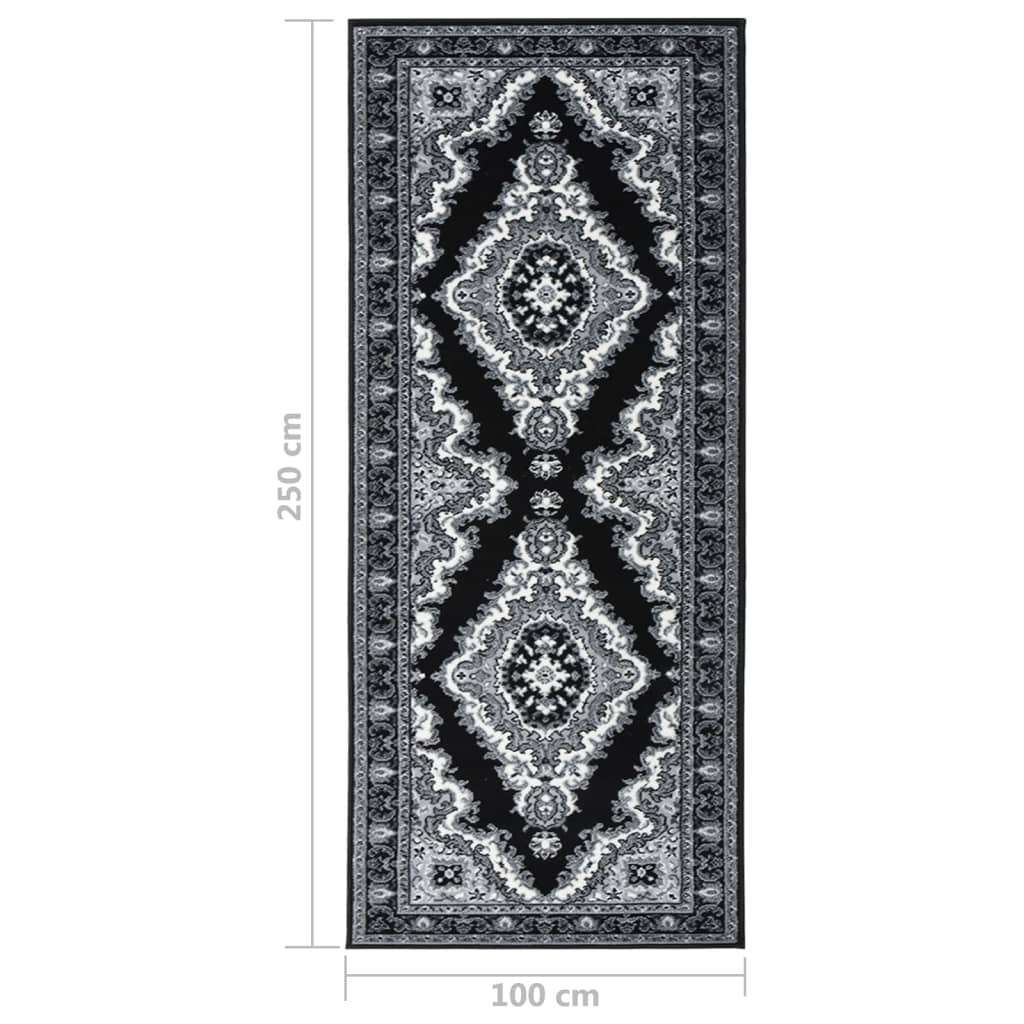 Berkfield Runner Rug BCF Black 100x250 cm