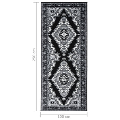 Berkfield Runner Rug BCF Black 100x250 cm