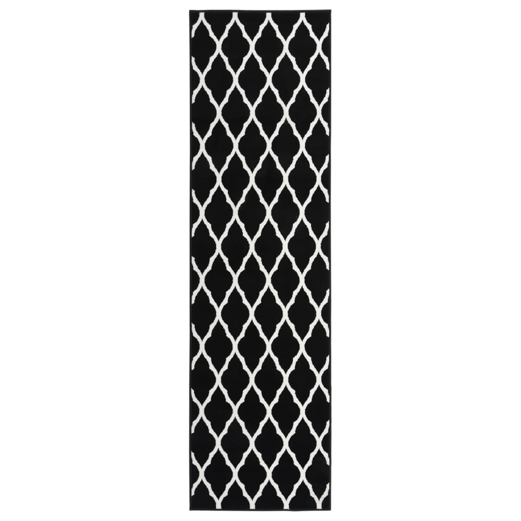 Berkfield Runner Rug BCF Black and White 60x200 cm