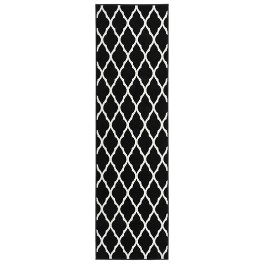 Berkfield Runner Rug BCF Black and White 80x300 cm