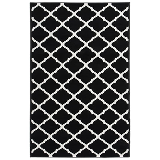 Berkfield Runner Rug BCF Black and White 100x150 cm
