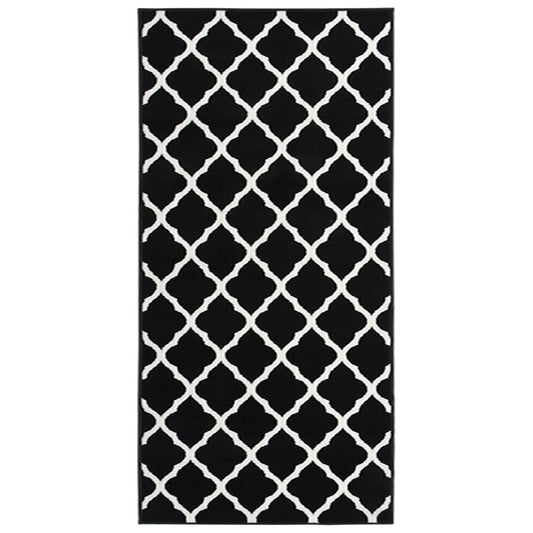 Berkfield Runner Rug BCF Black and White 100x250 cm