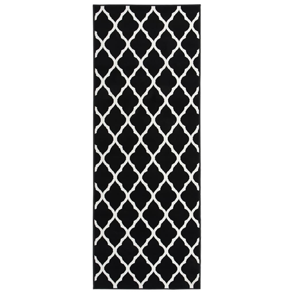 Berkfield Runner Rug BCF Black and White 100x350 cm