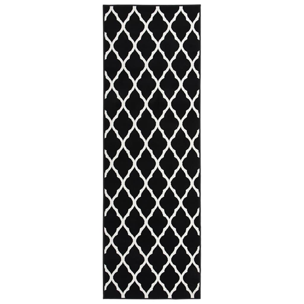 Berkfield Runner Rug BCF Black and White 100x400 cm