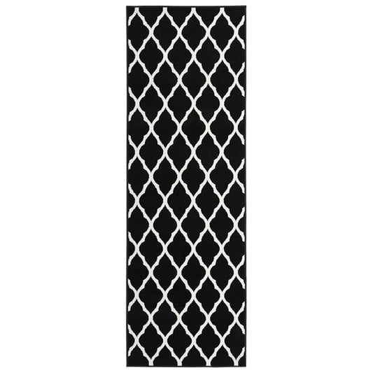 Berkfield Runner Rug BCF Black and White 100x400 cm