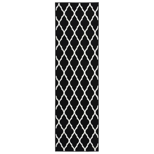 Berkfield Runner Rug BCF Black and White 100x450 cm