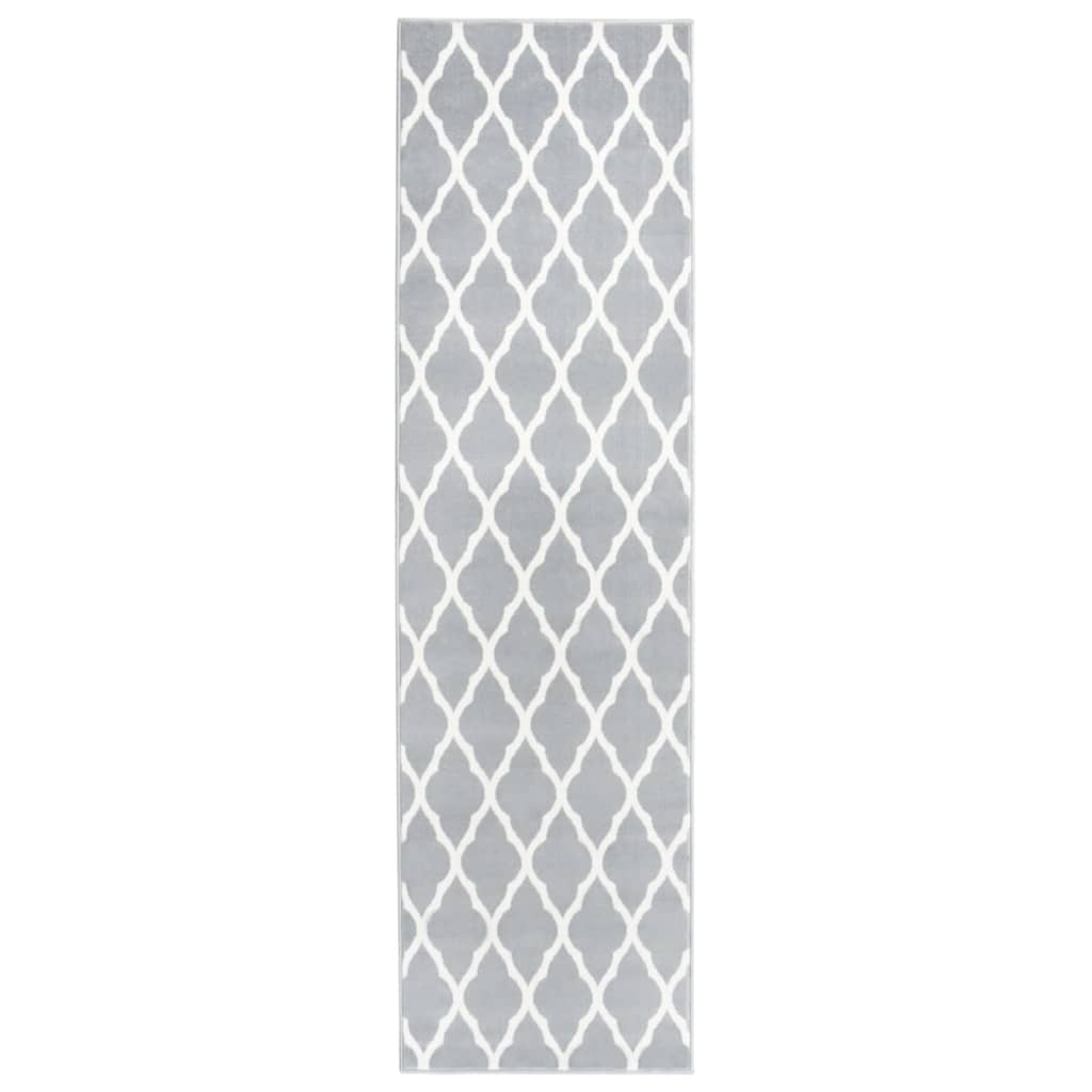 Berkfield Runner Rug BCF Grey and White 60x200 cm
