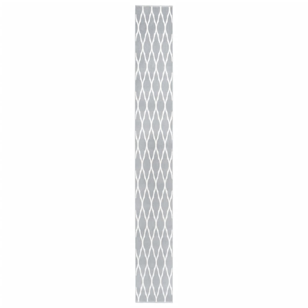 Berkfield Runner Rug BCF Grey and White 60x500 cm