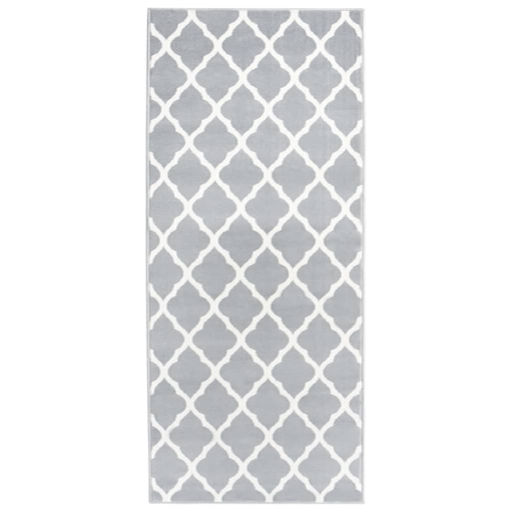 Berkfield Runner Rug BCF Grey and White 80x150 cm