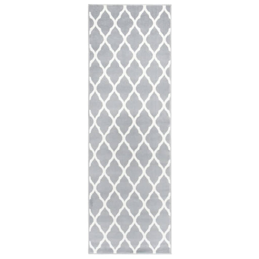 Berkfield Runner Rug BCF Grey and White 80x250 cm