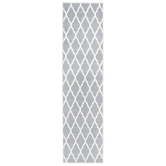 Berkfield Runner Rug BCF Grey and White 80x350 cm