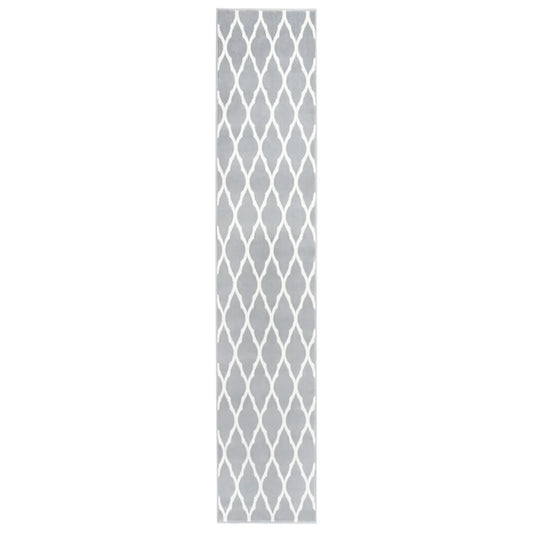 Berkfield Runner Rug BCF Grey and White 80x450 cm