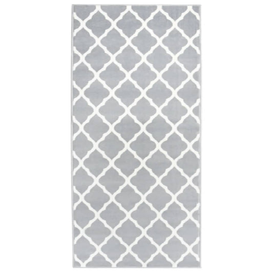 Berkfield Runner Rug BCF Grey and White 100x250 cm