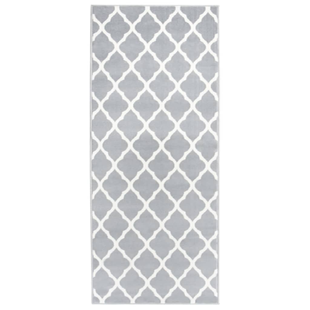 Berkfield Runner Rug BCF Grey and White 100x300 cm