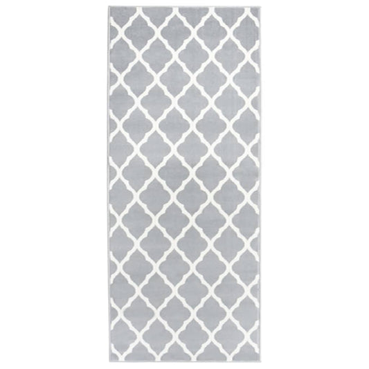 Berkfield Runner Rug BCF Grey and White 100x300 cm