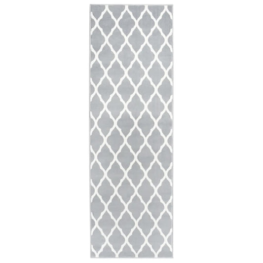 Berkfield Runner Rug BCF Grey and White 100x400 cm