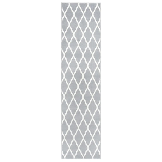 Berkfield Runner Rug BCF Grey and White 100x500 cm
