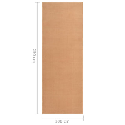 Berkfield Runner Rug BCF Beige 100x250 cm