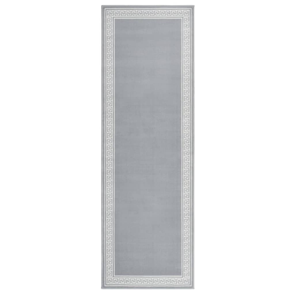 Berkfield Runner Rug BCF Grey with Motif 80x250 cm