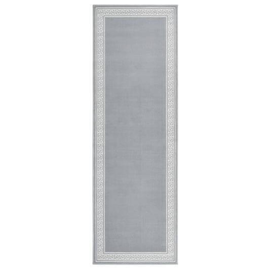Berkfield Runner Rug BCF Grey with Motif 80x250 cm