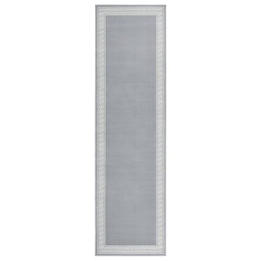 Berkfield Runner Rug BCF Grey with Motif 80x300 cm