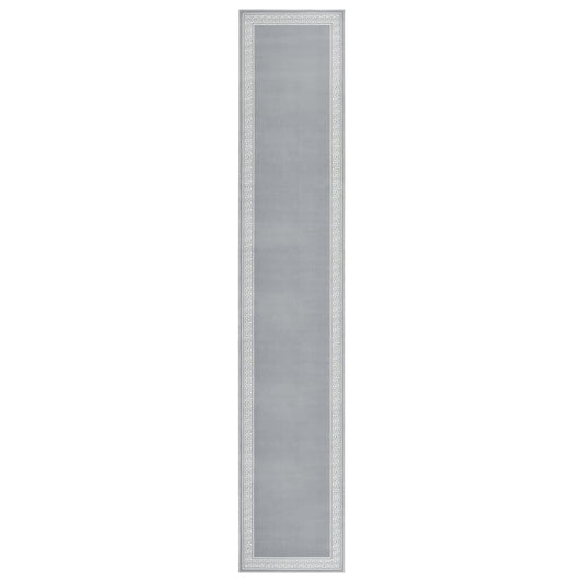 Berkfield Runner Rug BCF Grey with Motif 80x450 cm