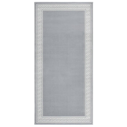 Berkfield Runner Rug BCF Grey with Motif 100x200 cm