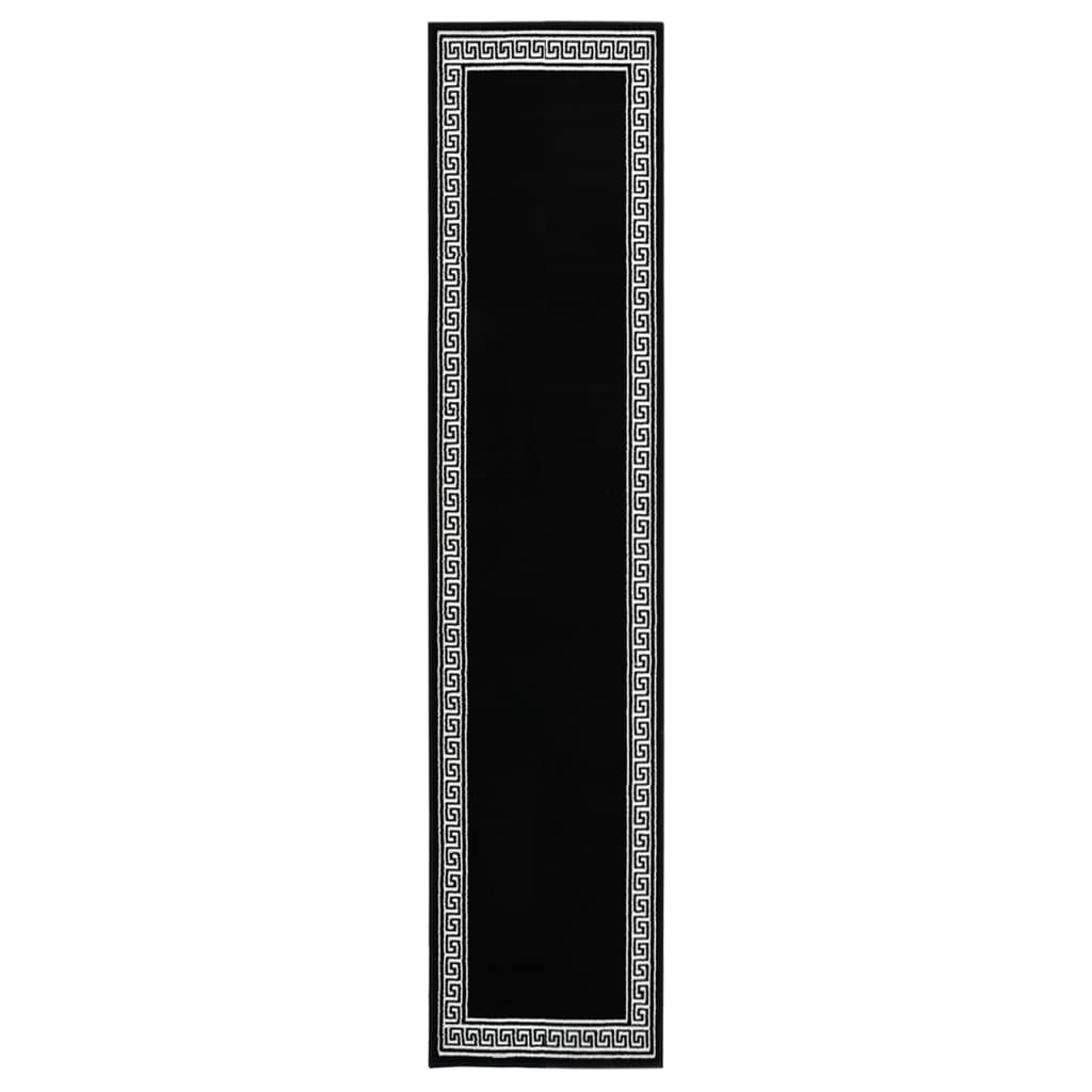 Berkfield Runner Rug BCF Black with Motif 60x400 cm