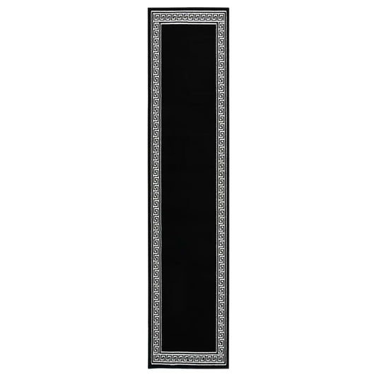 Berkfield Runner Rug BCF Black with Motif 60x400 cm