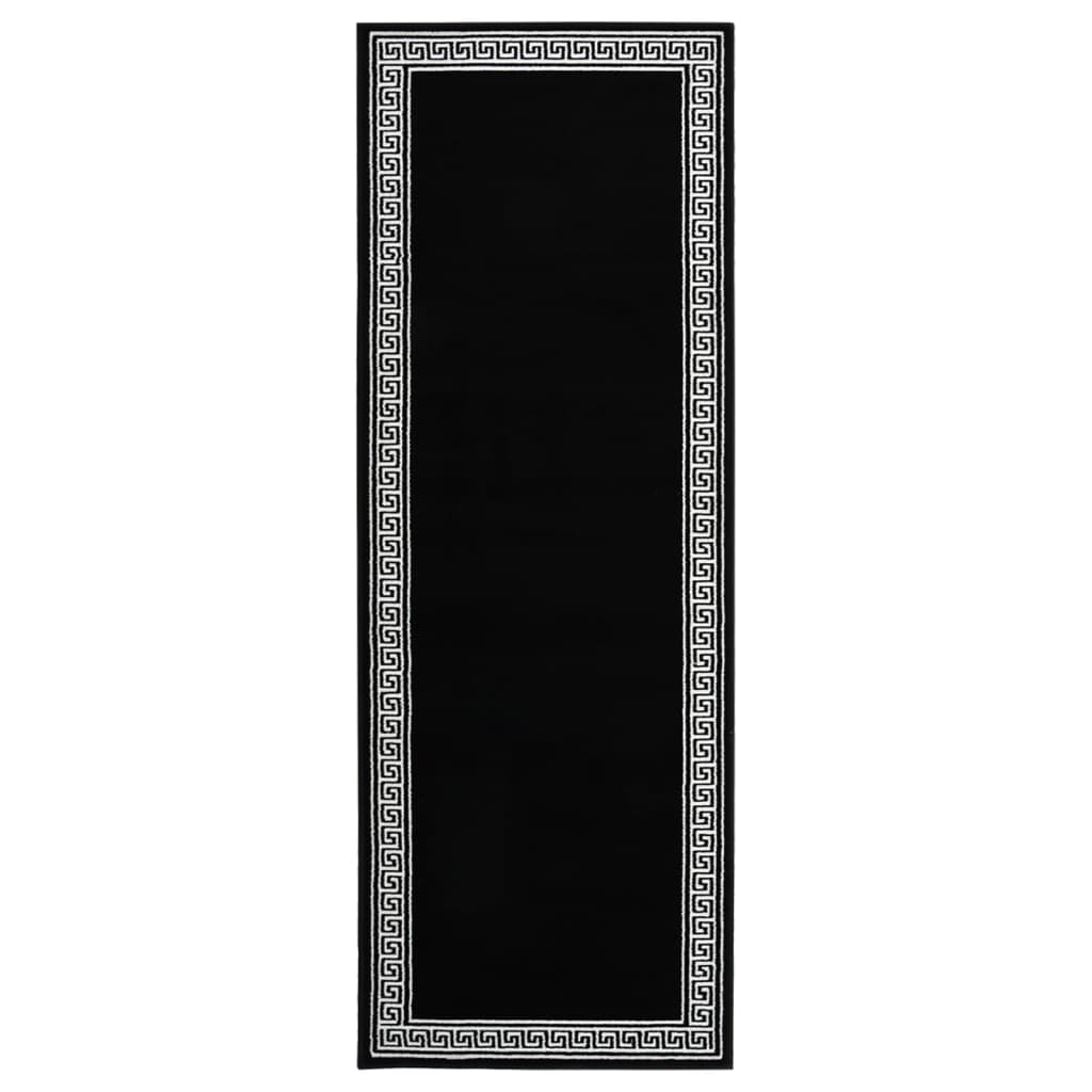 Berkfield Runner Rug BCF Black with Motif 80x150 cm