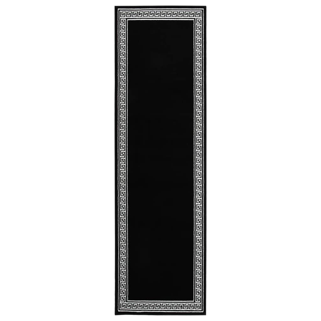 Berkfield Runner Rug BCF Black with Motif 80x350 cm