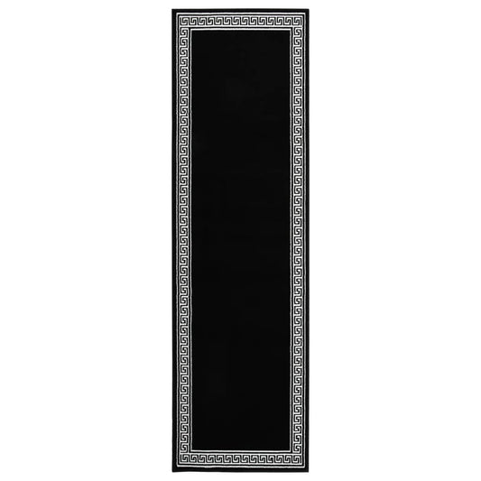 Berkfield Runner Rug BCF Black with Motif 80x350 cm