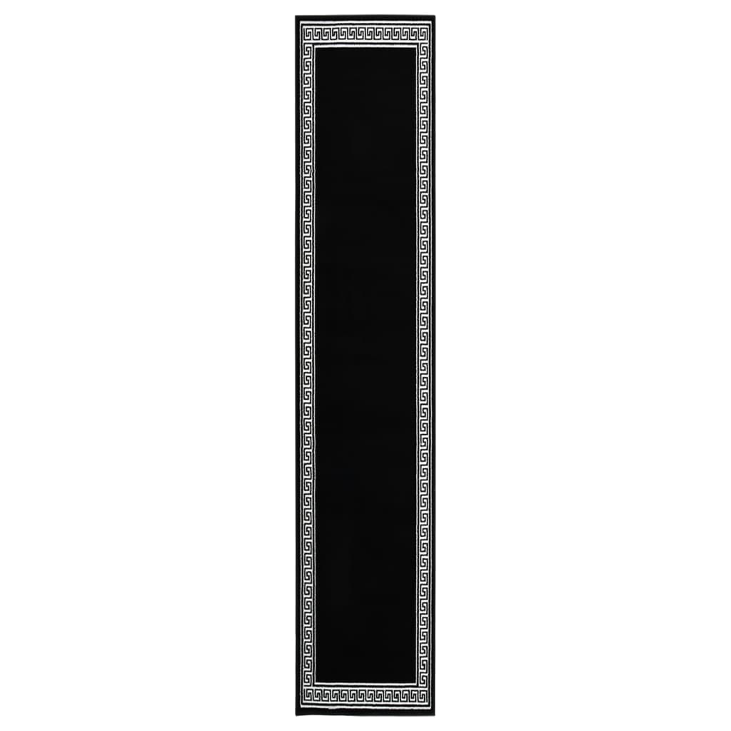 Berkfield Runner Rug BCF Black with Motif 80x500 cm