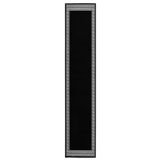 Berkfield Runner Rug BCF Black with Motif 80x500 cm