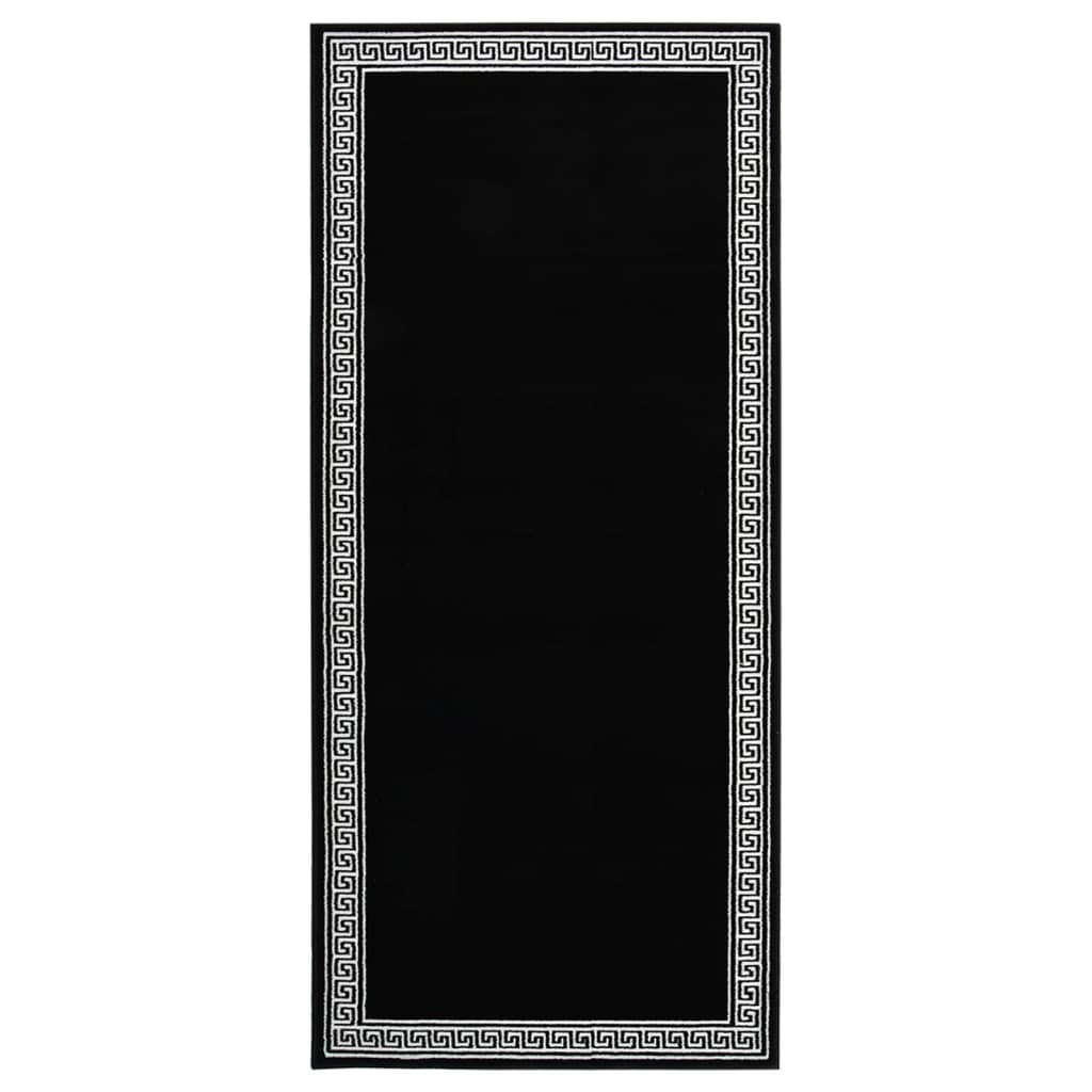 Berkfield Runner Rug BCF Black with Motif 100x150 cm