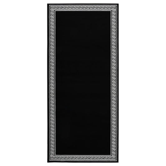 Berkfield Runner Rug BCF Black with Motif 100x150 cm