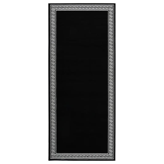 Berkfield Runner Rug BCF Black with Motif 100x200 cm