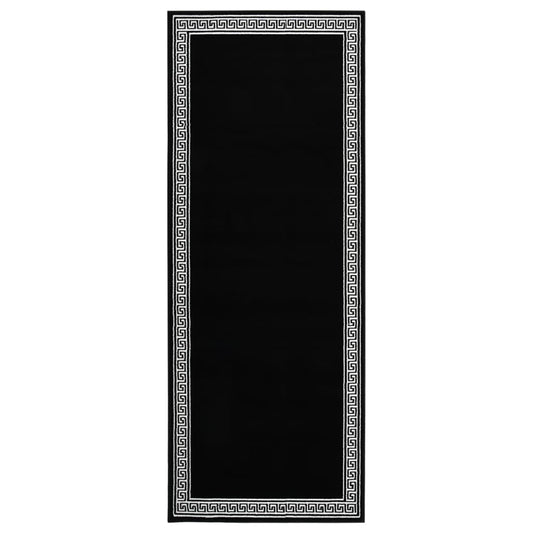Berkfield Runner Rug BCF Black with Motif 100x300 cm