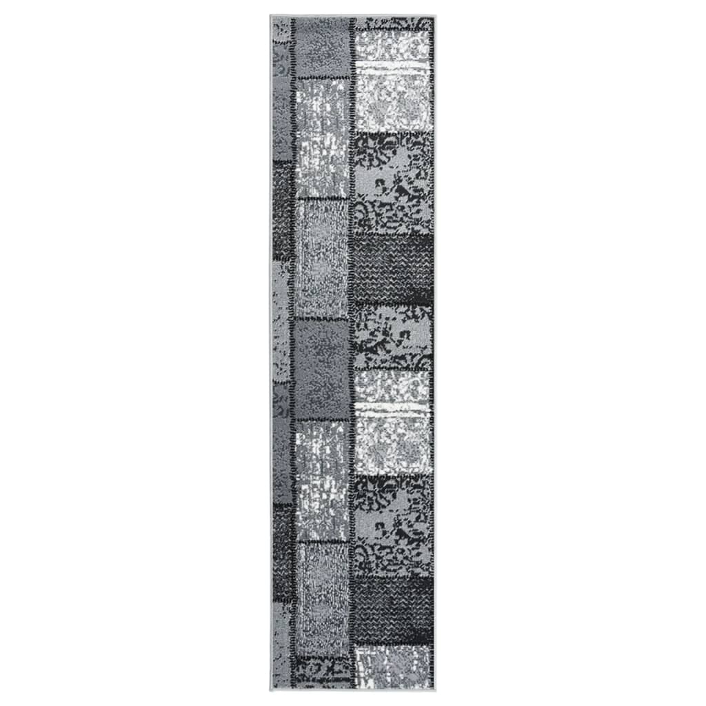 Berkfield Runner Rug BCF Grey with Block Pattern 60x150 cm