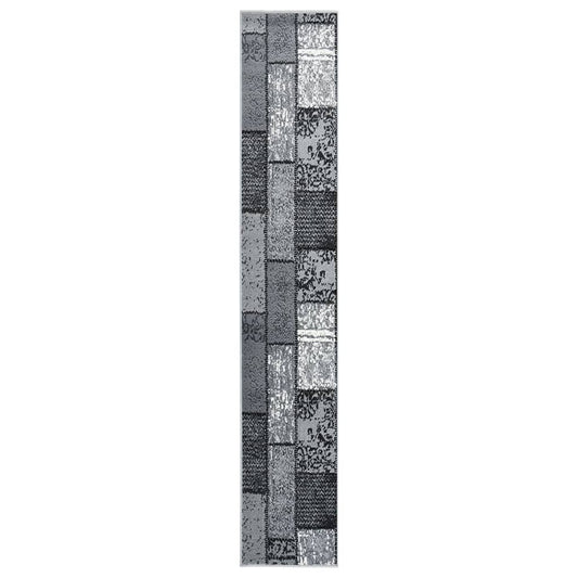 Berkfield Runner Rug BCF Grey with Block Pattern 60x500 cm