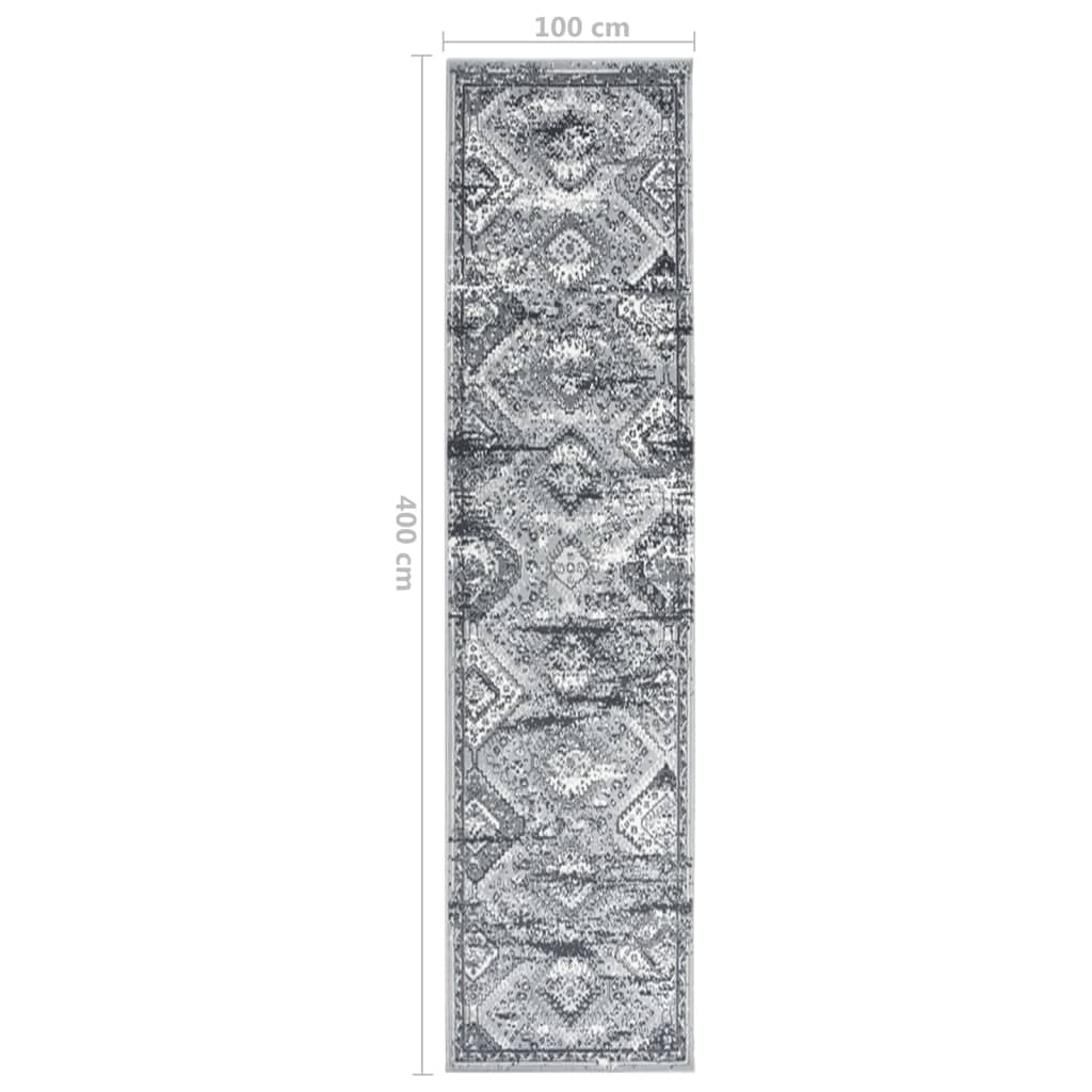 Berkfield Runner Rug BCF Oriental Grey 100x400 cm