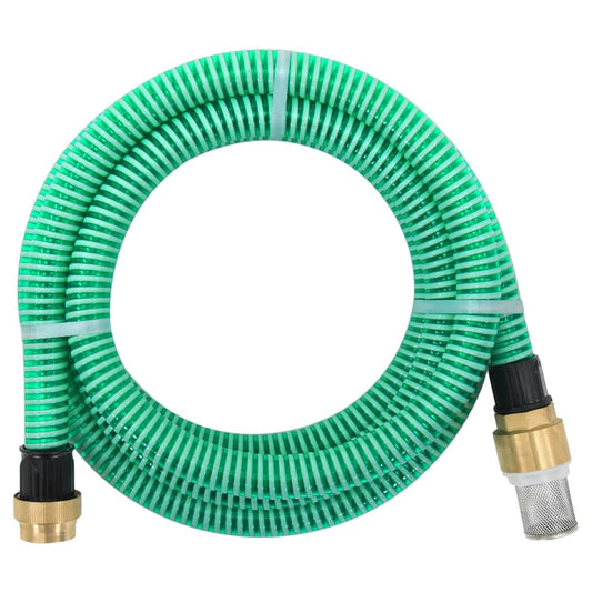 Berkfield Suction Hose with Brass Connectors Green 1.1" 15 m PVC