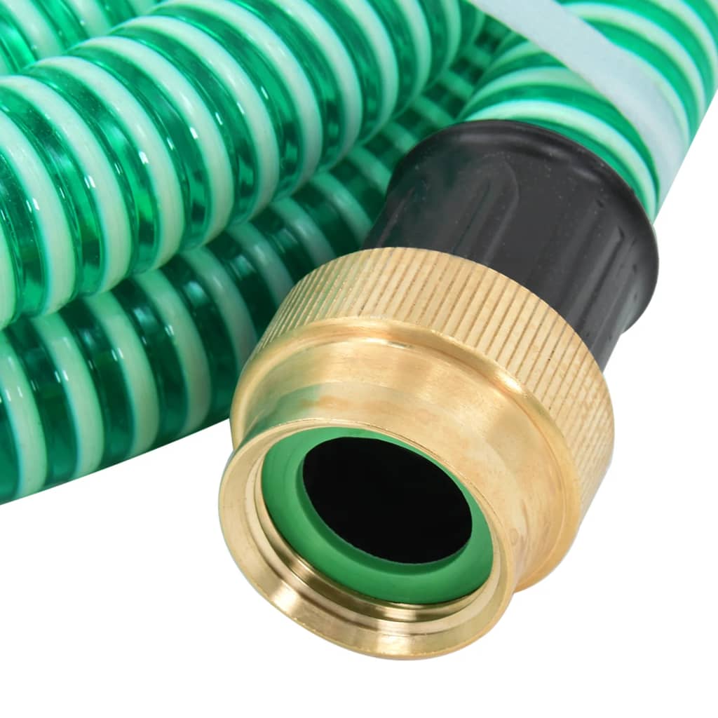 Berkfield Suction Hose with Brass Connectors Green 1.1" 15 m PVC