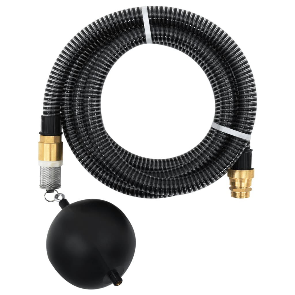 Berkfield Suction Hose with Brass Connectors Black 1.1" 3 m PVC