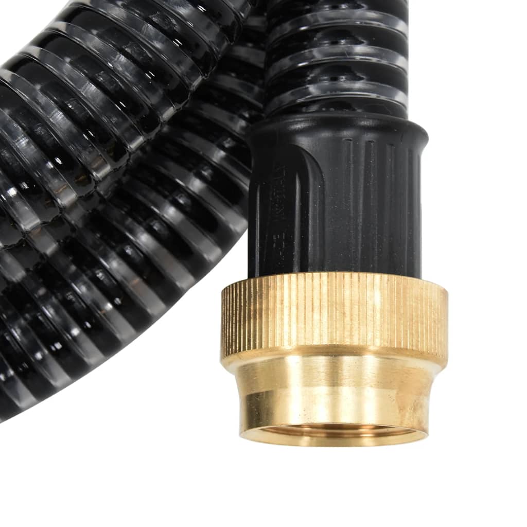 Berkfield Suction Hose with Brass Connectors Black 1.1" 7 m PVC